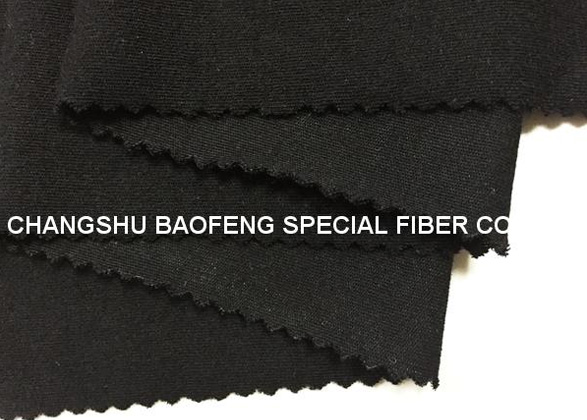 190gsm Lenzing FR/Tencel black knitted fabric